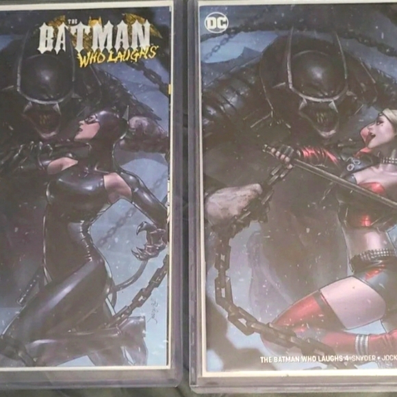 BATMAN WHO LAUGHS COVER A & B HARLEY & CATWOMAN - Picture 1 of 1